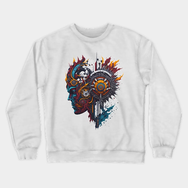 Fusion of man and machine Crewneck Sweatshirt by TaevasDesign